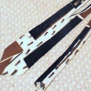 Vintage 90s Italian Silk Necktie Quiet Luxury Abstract Statement Businesswear